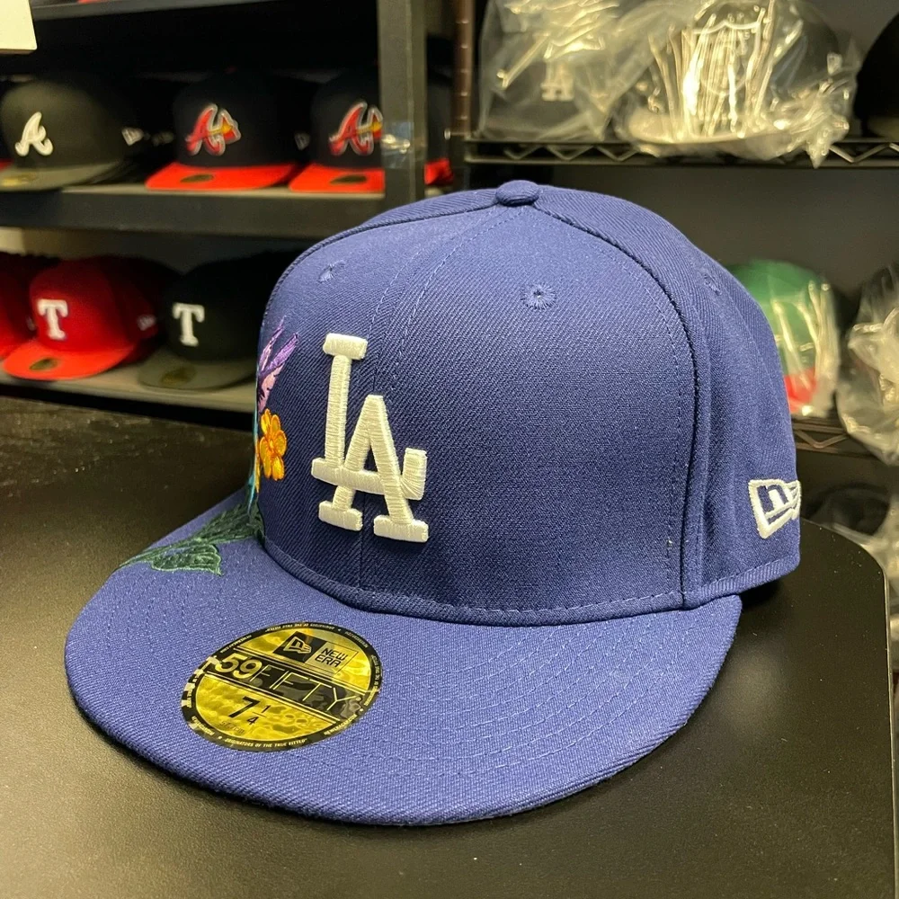 NEW ERA - MLB Hat - Los Angeles Dodgers Blooming 59FIFTY Fitted Cap - Blue - Picture 5 of 7